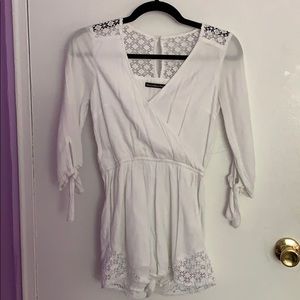 Abercrombie & Fitch White, Lace Wrap Romper